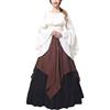 WOXIHUAN Vestiti Medievali Donna Vintage Abiti Cosplay Costumi Medioevo  Vestito Lungo Maniche Lunghe con Spalle Scoperte : : Moda