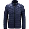 Kobilee Piumino Uomo 100 Grammi Cerniera Ripiegabile Calda Giacca Invernale con Cappuccio Trekking Elegante Primaverile Cappotto Giacca Mezza Stagione Imbottita Montagna Casual Giubbotto Trapuntato