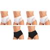 JADEA 6 Culotte Microfibra con Pizzo Anteriore 4 Bianche 2 Nere Art.1031 Slip Contenitivo (3)