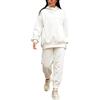 ticticlily Tuta da Donna 2 Pezzi Felpa e Pantaloni Jogging Tute Completa Sportiva Casuale Complete Jogging Casa B Bianco S