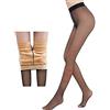 HADAVAKA Women's Thermal Winter Tights, Perfect Legs Winter Thick Legs for Woman 50-75kg (110-165lb), Fleece Lined Thermal Tights, Perfect Slimming Elastic Legging, Fake Translucent Pantyhose (Black,240g)