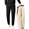 Onsoyours Pantaloni Sportivi da Uomo Invernali Pantaloni Tuta in Pile Pantaloni da Jogging Pantaloni a Gamba Dritta Sweatpants con Elastico in Vita Pantaloni Termici con Tasche C Nero S