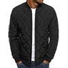 DAIHAN Uomo Tinta unita Trapuntato Giubbotto Bomber imbottito Caldo Invernale Giacca Corta da baseball College Cappotti imbottiti Capispalla con tasca con zip Manica Nero XL