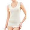 Liabel Maglia Intima Donna Lana Cotone 3-6 Pezzi Maglietta Intima Donna Spalla Larga - Canottiera Donna Spalla Larga Pizzo 110 (6 Pezzi Bianco Lana 110, XXL)