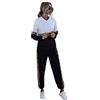 haashpylien Donna Tuta Ginnastica Set Leopardato Maniche Lunghe Felpa con Cappuccio e Jogging Pantaloni Casuale Abbigliamento Sportivo 2 Pezz con Tasche