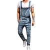 GUOCU Jeans Strappati per Uomo Slim Fit Salopette in Bretelles Pantaloni Tuta in Denim Salopette da Casual Lavoro Blu M
