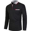 LIUPMWE Manica Lunga da Uomo Puro Cotone Elegante Top Cuciture Classiche Maglietta Commerciale Camicia,A-Rosso,3XL