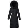 ORANDESIGNE Cappotto Piumino Donna Invernale Lungo Imbottito Elegante Giacca con Pelliccia Cappello Giubbotto Antivento Caldo Leggero Piuma Cotone Outwear Capispalla A Nero XL