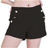 JOPHY & CO. Bermuda Donna con Tasche e Bottoni Decorativi (cod. 6751) (S, Nero)