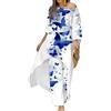 ORANDESIGNE Abiti in 2 Pezzi da Donna Irregolare Camicia a Maniche Lunghe + Pantaloni Lunghi Tuta Casual Tinta Unita Completo in Due Pezzi Set Classico Elegante A Beige L
