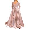 ORANDESIGNE Vestiti da Cerimonia Paillettes da Una Spalla di Lunghezza del Piano Bodycon da Donne con Spacco Elegante Abito da Sera e Cerimonia Cocktail D Blu S
