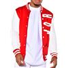 Onsoyours Giacca Uomo da Baseball Manica Lunga Lettera Felpa Varsity Jacket Vintage Giacca da Baseball Casual Cappotto Unisex Bomber Motociclista Giubbotto da Coppia A Rosso L