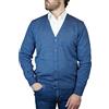 Iacobellis Maglione Uomo Pullover Cardigan con Bottoni Misto Lana Merinos Extrafine Made in Italy 3XL Avion