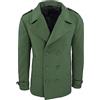 Evoga Cappotto Uomo Invernale Slim Fit Soprabito Trench Doppiopetto Sartoriale Casual (XL, Nero)