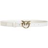 Pinko Love Berry Simply H2 Belt Vite Cintura, Z14O_Bianco-Old Silver, XS Donna