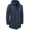 Evoga Giubbotto uomo invernale casual giacca lunga piumino Parka (4XL, Blu con bottoni)