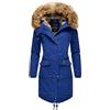 Navahoo Giacca invernale da donna, calda parka invernale con cappuccio, rosetta, taglie XS-XXL, Blue Jean, XL