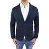 Evoga Blazer Giacca Uomo Grigio Nero Blu Beige Slim Fit Elegante Formale Casual (XS, Blu Scuro Navy)