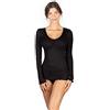 EGI Maglia Donna Manica Lunga Lana E Seta Plisse' 1493 - Nero, L/XL