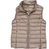 ORANDESIGNE Donna Zip Up Giacca Smanicato Inverno Piumino Cappotto Ultraleggeri Trapuntato Packable Giacca Gilet Piumino Smanicato Con Collo Alto Giacca con Imbottitura in Piumino B Cachi XL