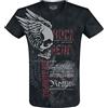 Rock Rebel by EMP Uomo T-Shirt Nera con Stampa all-Over L