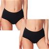 Cotonella 2 Period Panties ADB63 Coulotte da Ciclo Mestruale Flusso Abbondante. Mutande Assorbenti Mestruali - Lavabile - Periodico - Incontinenza - Mestruazioni - Donna Intimo Protettive Nero 5/XL