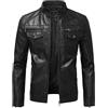 Kobilee Giacca Bomber Uomo Impermeabile Biker Cerniera Giacca Pelle Giubbino Vintage Slim Fit Invernale Giacca Moto Giacca Militare Classico con Colletto Casual 4 Stagioni Giubbotto Bomber