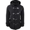 Evoga Cappotto Uomo Class Invernale Elegante Casual (XXL, Nero #A2 Montgomery)