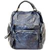 Superflybags Zaino Antifurto In Vera Pelle Vintage modello LEGANES 30x36x12cm Apertura principale Posteriore Made In Italy
