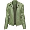 Peuignao Giacca Ecopelle Donna Giubbotto Giubbino Ecopelle Donna Giacca Biker Jacket Donna Giubbotto Similpelle Faux Leather Jacket Donna Giacche Ecopelle Giacca Bikers Finta Pelle Donna Stand-up Verde XL