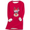 YMING Donne Maglione A Maniche Lunghe Maglietta in Peluche Natalizia Maglione in Pile Teddy Rosso M