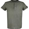 Black Premium by EMP Uomo T-Shirt Verde con abbottonatura e Piegatura a Portafoglio M