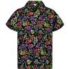 V.H.O. King Kameha Funky-Camicia-Hawaiana, Manica-Corta, Skull, Multi-Nero, 3XL