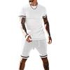 Tomwell Stampa Sport T-Shirt, Uomo Casual Tuta Manica Corta Running Jogging Sport T-Shirt e Pantaloncini Tuta A Bianco XS