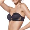 Selene, Reggiseno Donna a Fascia, con Coppe Pre-Formate, Ferretto e Trasparenze, Spalline Inseribili, Collezione Esmeralda, Colore Nero, Taglia 6C