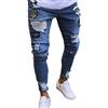 XWGlory Distintivi Patch Jeans Stretti Pantaloni da Uomo con Cerniera Blue Jeans