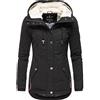 MARIKOO Cappotto corto invernale da donna con cappuccio Bikoo XS-XXL, Nero , M