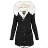 Modaworld Cappotto Invernale da Donna Elegante Piumino Pelliccia Giacca Donna Invernale Lungo Trench Giubbotto Giubbino Donna Invernale Piumino