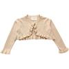 Alunsito Neonato Bambino Bambini Manica Lunga Solido Cardigan Corto Bambini Ragazze Coprispalle Maglia Maglione Top, 130, Beige, 5-6 Anni