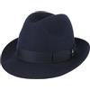 Borsalino Georgio Cappello in Feltro Donna/Uomo - Made Italy Film Fedora da Uomo con Nastro Grosgrain Estate/Inverno - 57 cm Blu Scuro