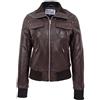 House Of Leather Giacca bomber da donna in vera pelle Slim Fit Blouson Motto Marrone 12