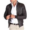 D'Arienzo Bomber in Pelle Naturale Testa di Moro Uomo Giacca Autunnale Giubbotto Giubbino Vera Pelle Made in Italy 106 54/Testa di Moro