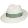 Borsalino Cappello Panama Big Brim Donna/Uomo - Made in Italy Paglia Bogart con Nastro Grosgrain, Grosgrain Primavera/Estate - 58 cm Natura-Verde