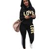 HAXNOHEY Tuta Donna Sportiva Tute Sportive Donna Set Tuta Ginnastica Larga Elegante Oversize Palestra Donna Completa Tracksuit Donna Tuta Jogging Due Pezzi Lunga Sport Taglie Forti Donna Tuta Signora Nero L