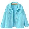XinCDD Donna Corta Giacca di Jeans Colorata Cappotto Primaverile Jacket Cappotto Monopetto con Tasche (S, Bianco)