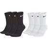 Nike 8 paia di calzini lunghi da uomo e da donna, bianco o nero o bianco, grigio, nero, set di pacchetti, colore: bianco, taglia: 38-42, 8 paia di colore bianco, M