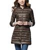 Clementie Giacca Impermeabile a Maniche Lunghe Leggera Donna Piumino Leggero Autunno e Inverno da Donna, Cappotto alla Moda a Maniche Lunghe Girocollo di Media Lunghezza (Marrone,S)