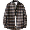 Loalirando Camicia Flanella Uomo Elegante Camicia a Quadri Autunnale e Invernale Plaid Monopetto Camice Uomo Manica Lunga Slim Fit S-XXL (caffè, Medium)