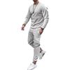 Onsoyours Uomo Tuta 2 Pezzi Taglie Forti Maglietta Maniche Lunghe + Lunga Pantaloncini Sciolto Casual Fitness Sets Running Allenamento Tute Sportive Uomo Completo Autunno e Inverno A Nero XL