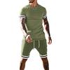 Geagodelia Tuta Sportiva Uomo Estiva 2 Pezzi T-shirt a Manica Corta + Pantaloncini Tuta Uomo Casual Tinta Untia M-3XL Tute da Ginnastica Ragazzo (Verde, X-Large)